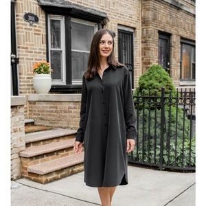 Mimu maxi shirt dress black button down dress
